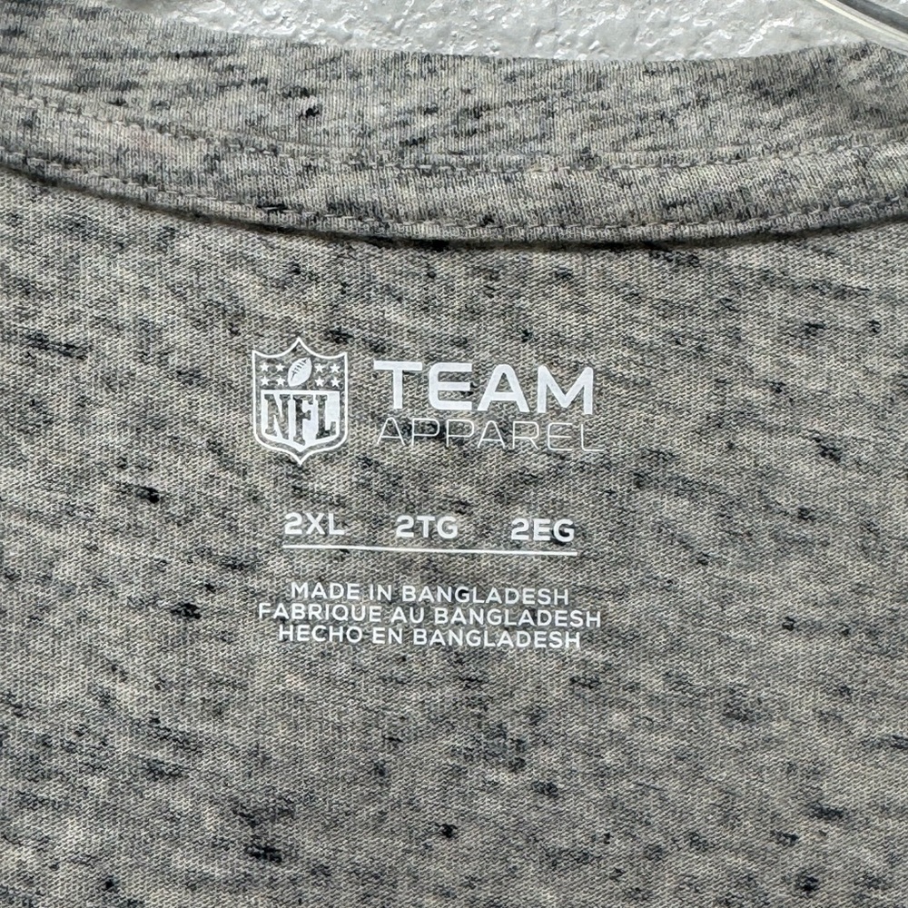KC Chiefs NFL Team Apparel Rolled Short Sleeve Tee XXL Oatmeal Heather - Picture 3 of 8